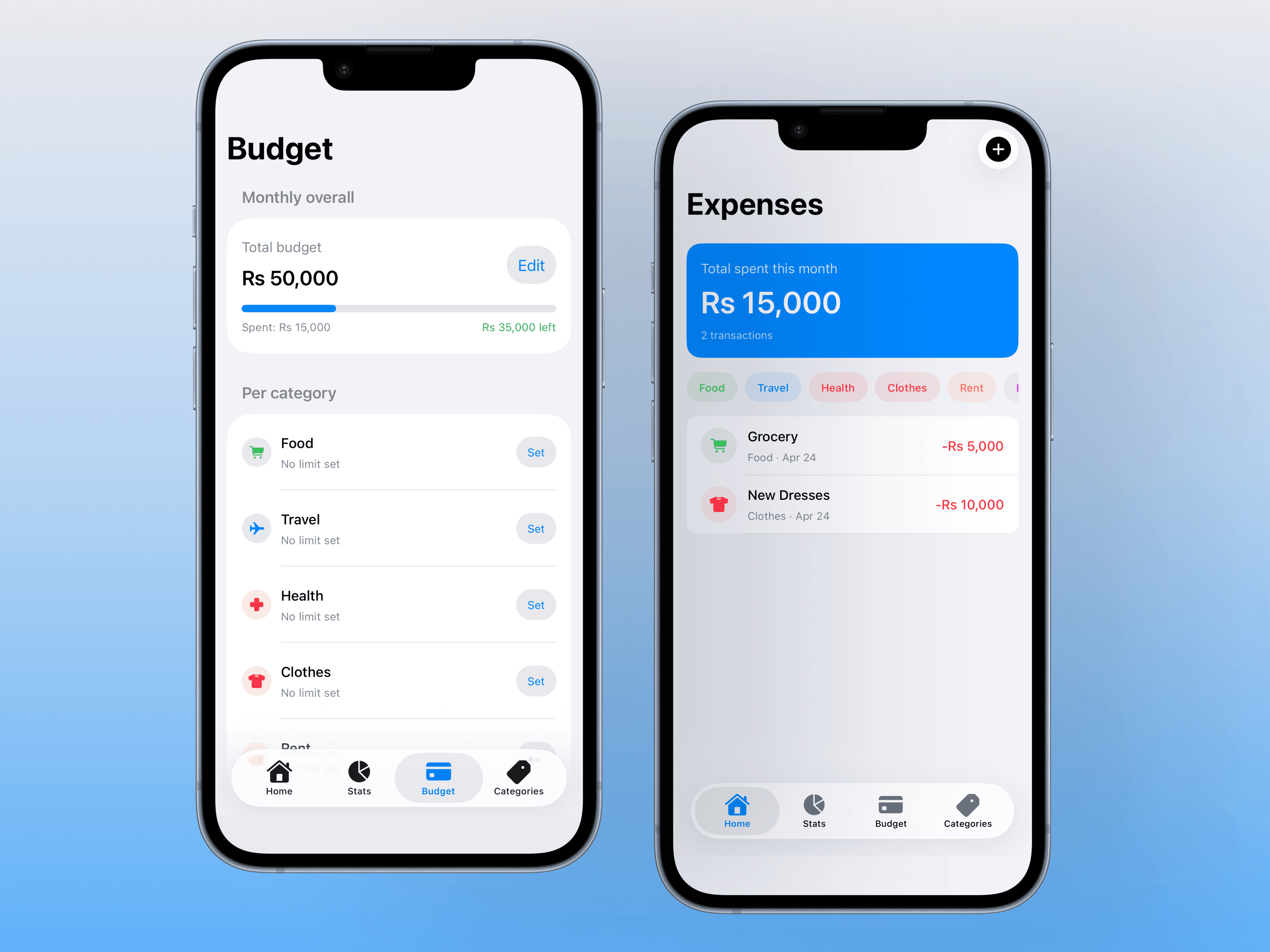 ExpenseTracker mockup