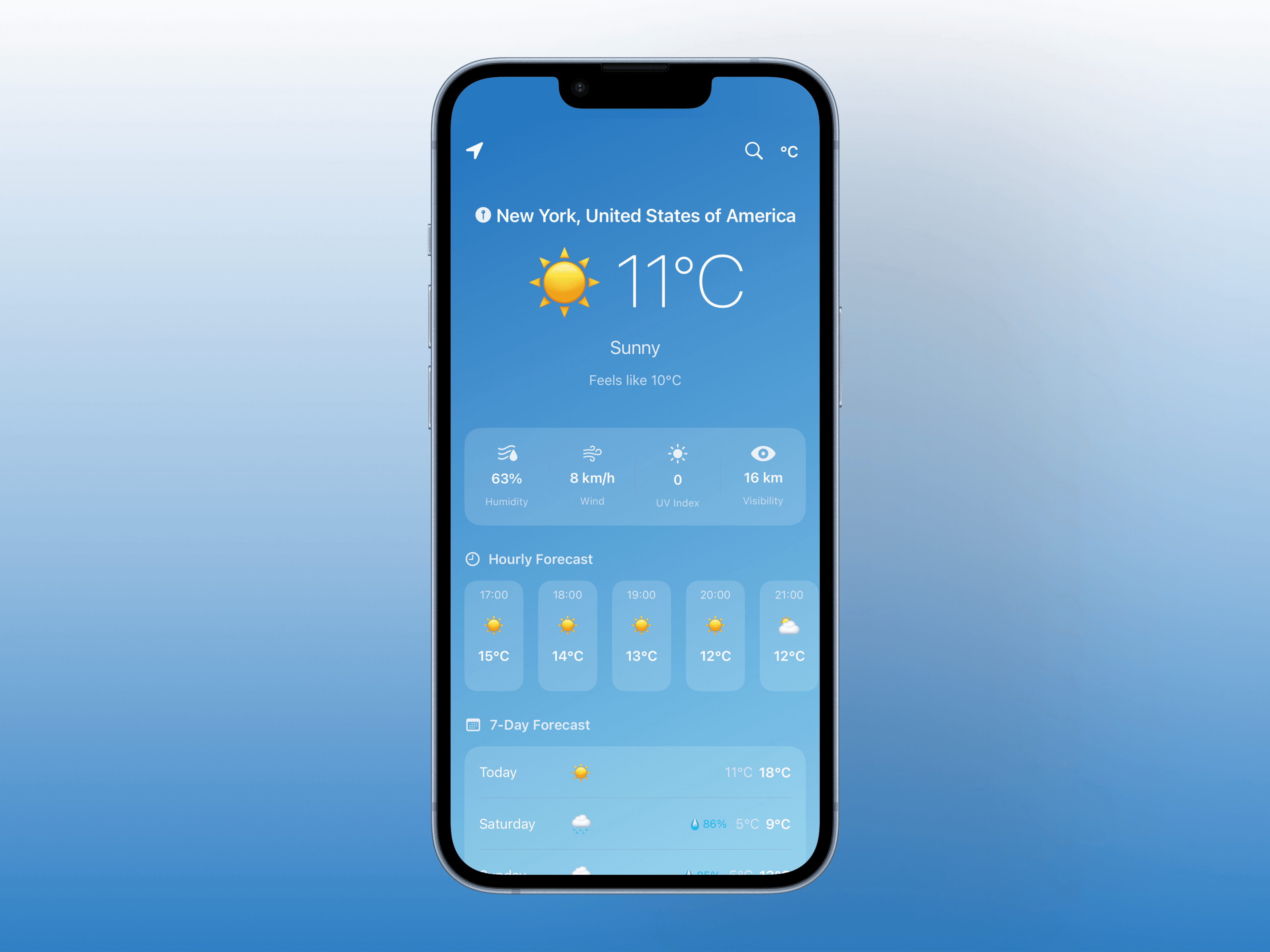 Weather App mockup
